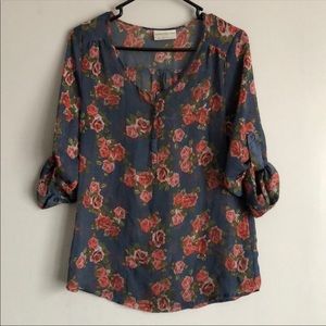 Sheer Flower Blouse